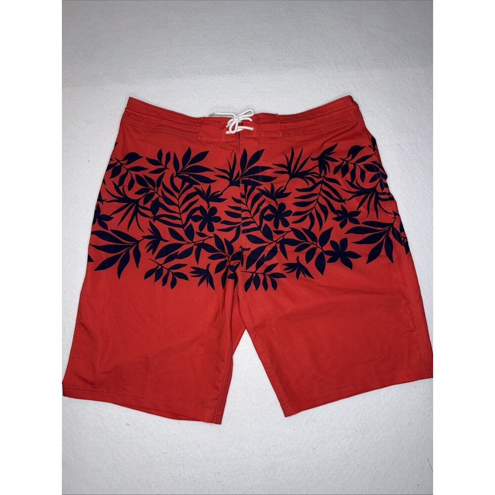 Old Navy California Swim Board Shorts Men's Size 34 Red Navy Floral Tropical